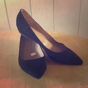 Black suede Merona low wedge flats